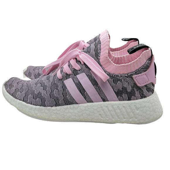 Adidas Sneakers Primeknit Boost Women NMD R2 PK W Wonder Pink CAMO Glitch SZ 10 - Picture 5 of 16